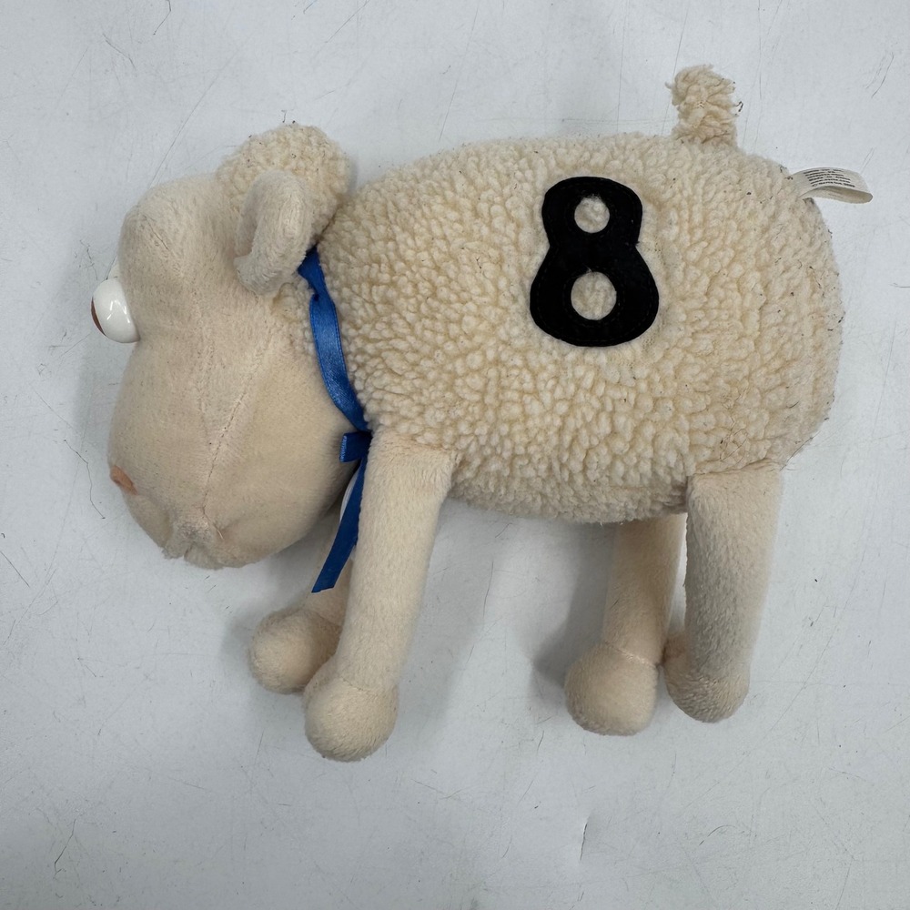 Serta Sheep Plush Toy "8" Blue Ribbon Stuffed Animal "Out Of Work" Tag‎
